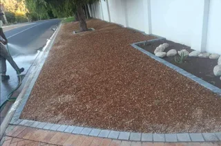 13 N 19mm Brown N Grey Stones And Instant Roll On Lawn And Compost Supply Delivery N Installation