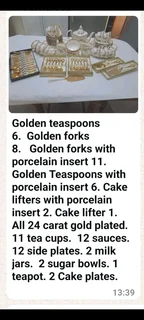 Royal Albert Teaset with gold plated teaspoons etc