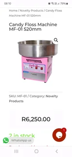 Candyfloss machine and extras R3500