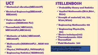 ONLINE TUITION AVAILABLE AT EFFECTIVE RATE: MATH, Physical science, and engineering SUBJECTS