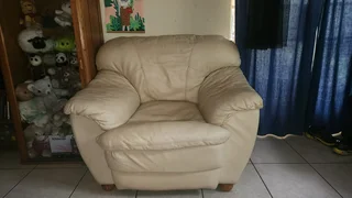 Two Seater and One Seater Cream colored Couch Set