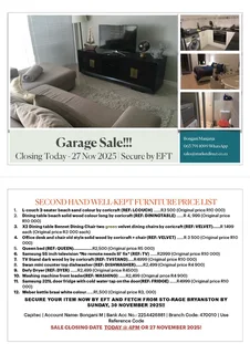 Bryanston Garage Sale - Furniture and Appliances – Final Day!