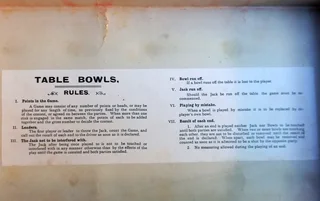 Table Bowls vintage game