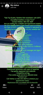 Dstv Signal problems this festive season Call 0835063869