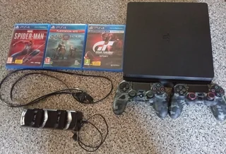 PS4 Slim 1 TB Console + 2 Controllers + 3 Games - Excellent Condition - R4500