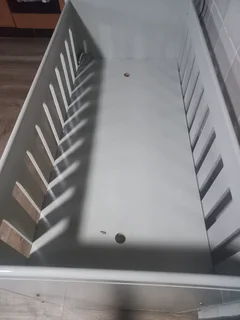 Light Grey Cot and Cabinet