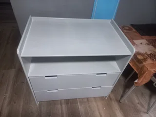 Light Grey Cot and Cabinet