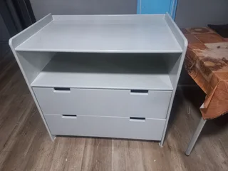 Light Grey Cot and Cabinet