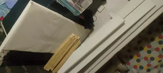 White double bed headboard and base no mattress