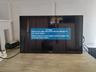 It is a flat-screen LED model, likely around 32 inches in size hisense