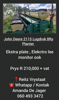 John Deere 2115 Lugdruk 8Ry Planter