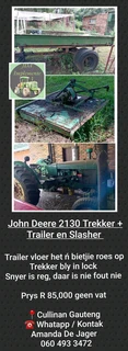 John Deere 2130 Trekker &#43; trailer en Slasher
