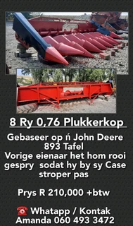 John Deere  8 ry 0,76 plukkerkop