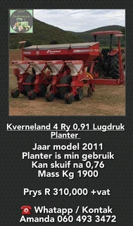 kverneland 4 ry 0,91 lugdruk planter