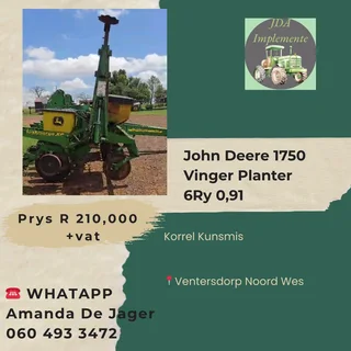 John Deere 1750 vinger Planter 6 ry