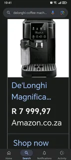 De'Longhi Magnifica Cappuccino machine