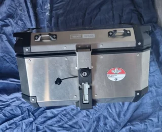 Top box Givi Trekker Outback top case 58L fits two helmets.