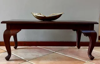 Solid Imbuya Wood Coffee Table – Vintage, 30 Years Old
