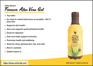Form the world leader in Aloe: Aloe Vera Gel to drink