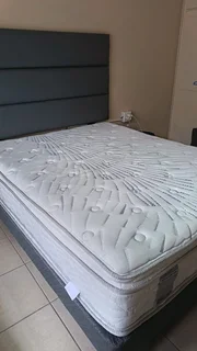 Queen bed and headboard