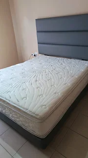 Queen bed and headboard