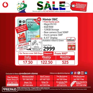 Honor X6c 128gb,6gb ram