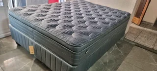 Queen Extra Length Bed With Grey Pillowtop Matress R4500 With Bed Base