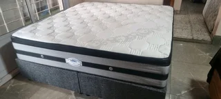 QUEEN BED WITH THICK HEAVY DUTY PILLOWTOP MATRESS AND BED BASE R4500
