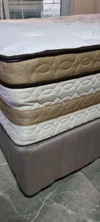 Selling original queen bed with double spring heavy duty matress and base