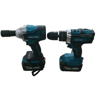 2 in 1 Combo 68V Lithium Electric Drill and Wrench Set
