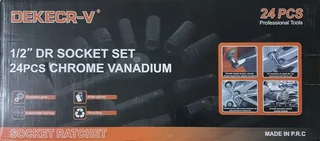 24pcs 1/2&#34; Drive Set Chrome Vanadium