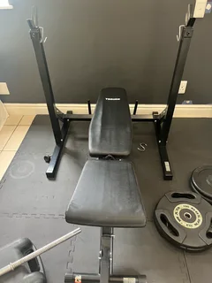 Trojan bench press and squat/bench rack, 40kgs of weight