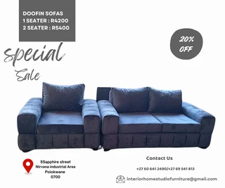 2:1 seater Of Doofin Sofas