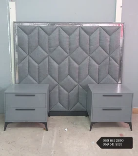 KING SIZE PLURMA HEADBOARD AND PEDESTALS