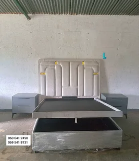 King size headboard and storage bed