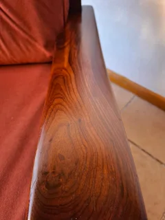 Solid Imbuia wood lounge set.