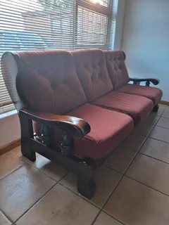 Solid Imbuia wood lounge set.