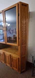 Solid Oak wall unit.