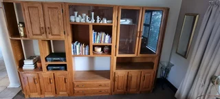 Solid Oak wall unit.