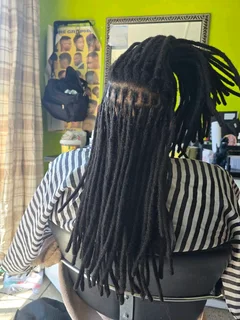 Real Human Hair Locs 1B Natural Black Handmade Permanent Locs