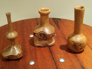 Live edge Wooden flower vases and twig vases turned from logs,for dried flowers and twigs