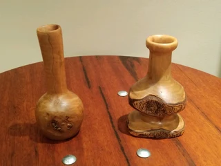 Live edge Wooden flower vases and twig vases turned from logs,for dried flowers and twigs