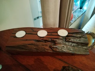 Candle holders made from railway sleeper wood