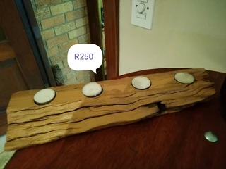 Candle holders made from railway sleeper wood