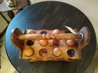Wooden egg holder, basket / crate for carrying or storing eggs