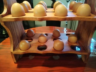 Wooden egg holder, basket / crate for carrying or storing eggs