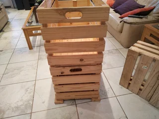 Wooden storage crates / wooden baskets