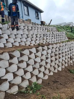 RETAINING WALL AND DRIVEWAY