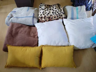 4 thick winter blankets and 4 pillows R1000