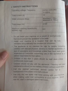 Univa 6kg Front Loader Washing Machine Perfect Condition